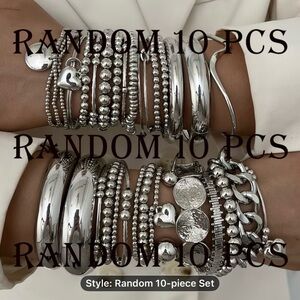 Silver Bracelet Set - 10 Random Pieces